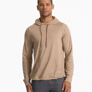 Men Vuori Sunday Element Hoodie Camel Heathered Size Large Atheisure Athletic
